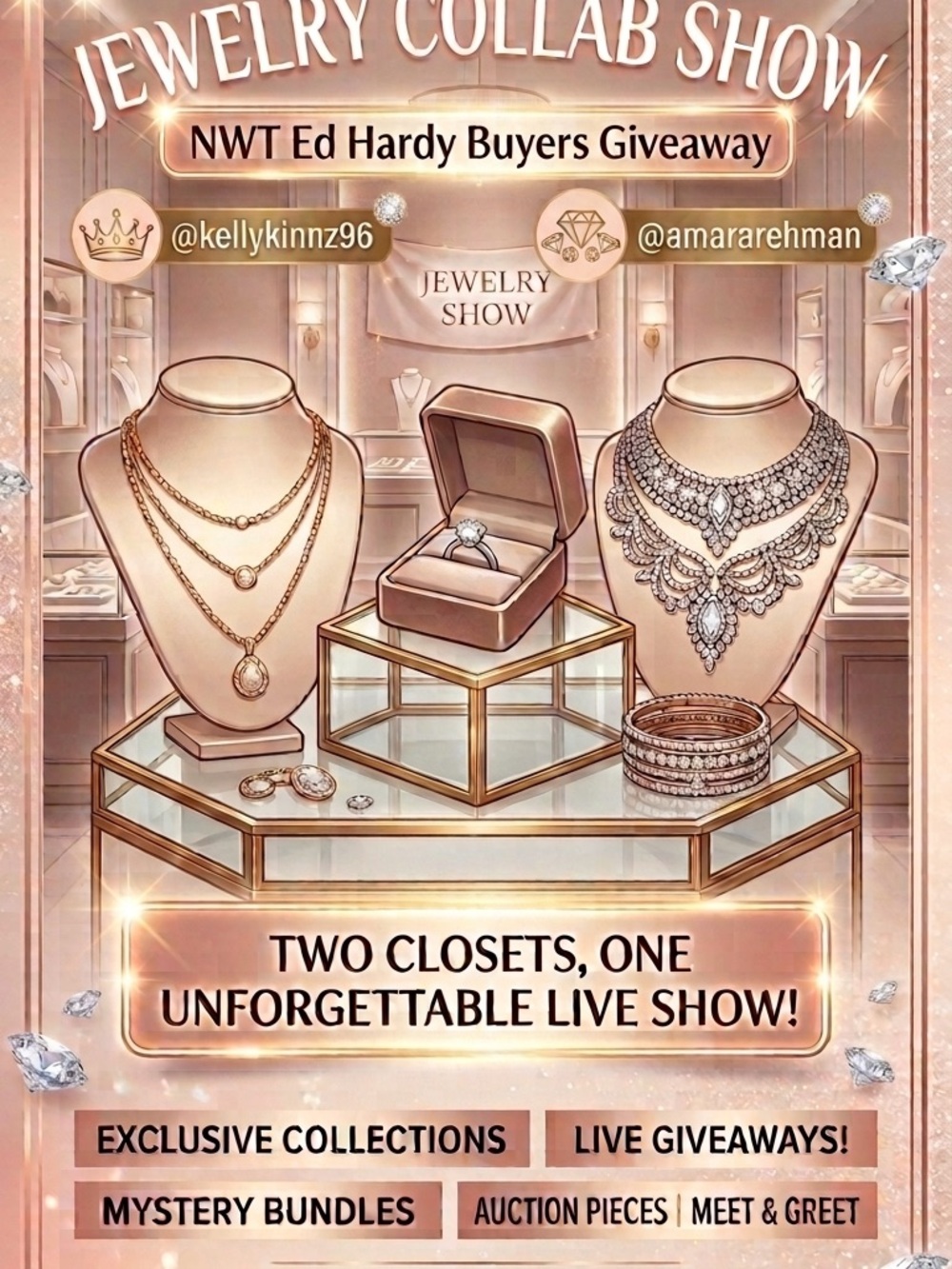 Join my upcoming THE ULTIMATE JEWELRY COLLAB SHOW @kellykinnz96  ×  @amararehman